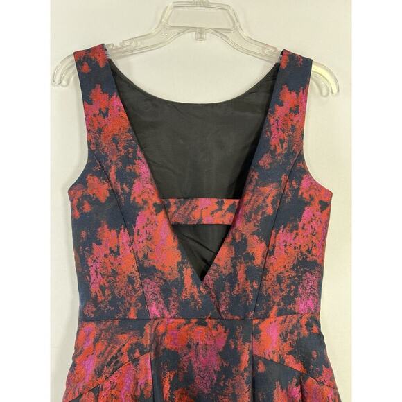 Vera Wang Women’s Jacquard Open Back Fit Flare Dress Dark Romantic Gothic Sz 6 - Picture 8 of 14